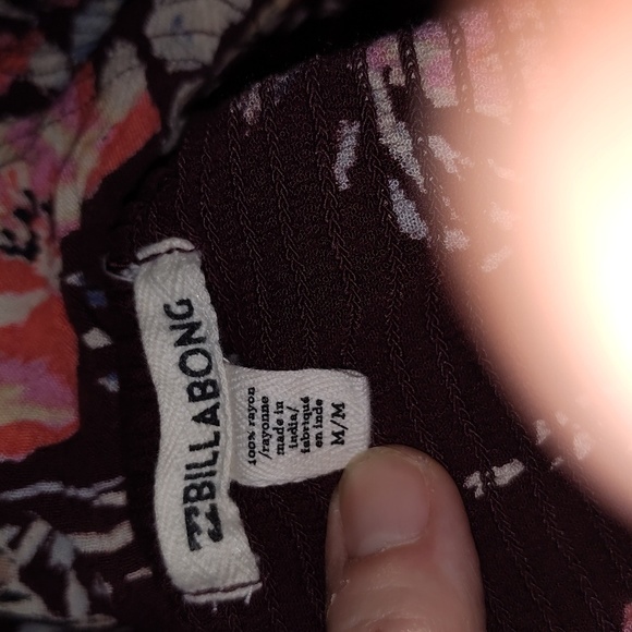 LADIES BILLABONG STRAPLESS FLORAL TOP off shoulders size medium - Picture 5 of 7